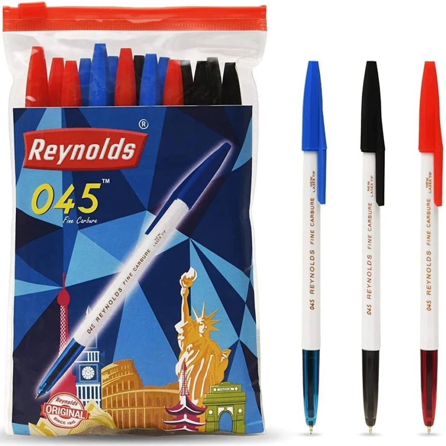 Reynolds 045 PACK OF 15 PENS (POUCH) - 5 BLUE. 5 BLACK, 5 RED